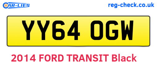 YY64OGW are the vehicle registration plates.