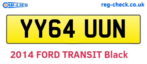 YY64UUN are the vehicle registration plates.