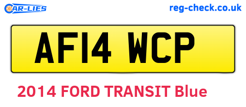 AF14WCP are the vehicle registration plates.