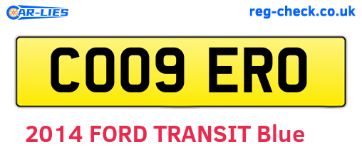 CO09ERO are the vehicle registration plates.
