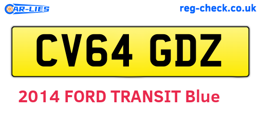 CV64GDZ are the vehicle registration plates.