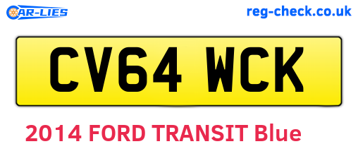 CV64WCK are the vehicle registration plates.