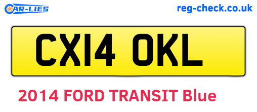 CX14OKL are the vehicle registration plates.