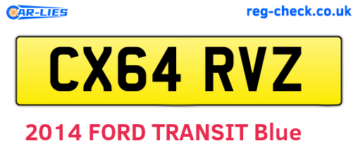 CX64RVZ are the vehicle registration plates.