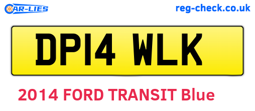 DP14WLK are the vehicle registration plates.