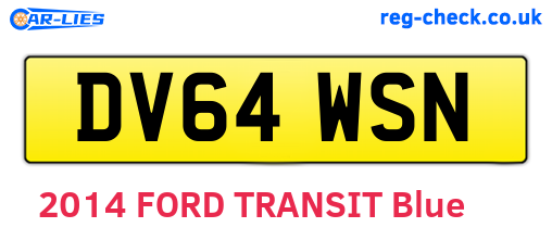 DV64WSN are the vehicle registration plates.