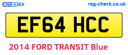 EF64HCC are the vehicle registration plates.