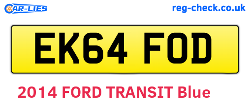 EK64FOD are the vehicle registration plates.