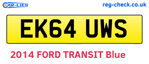 EK64UWS are the vehicle registration plates.