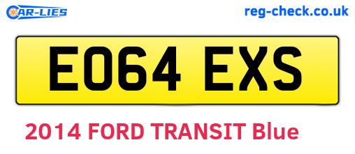 EO64EXS are the vehicle registration plates.