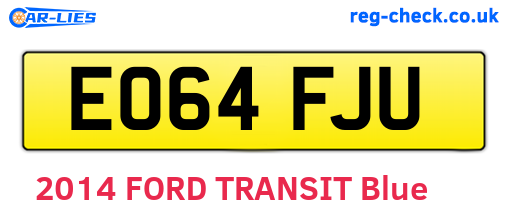 EO64FJU are the vehicle registration plates.