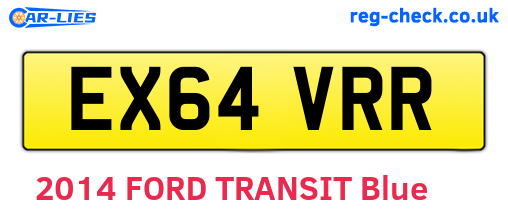 EX64VRR are the vehicle registration plates.