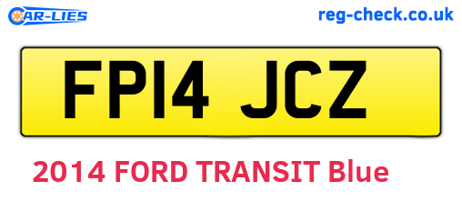 FP14JCZ are the vehicle registration plates.