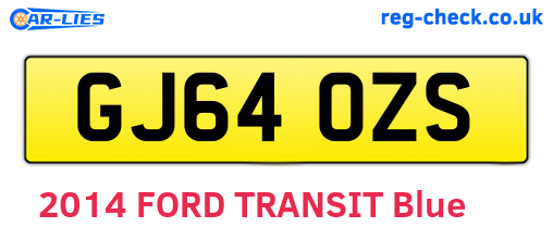 GJ64OZS are the vehicle registration plates.