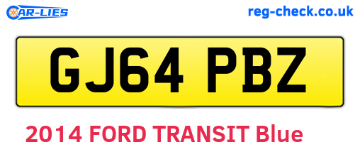 GJ64PBZ are the vehicle registration plates.