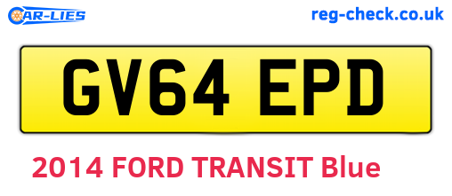 GV64EPD are the vehicle registration plates.