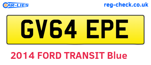 GV64EPE are the vehicle registration plates.