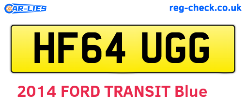 HF64UGG are the vehicle registration plates.