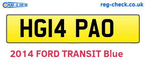 HG14PAO are the vehicle registration plates.