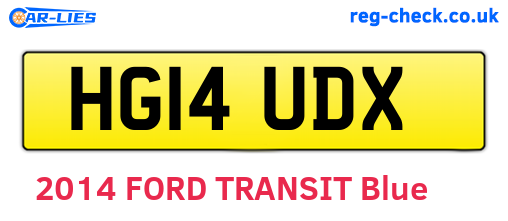 HG14UDX are the vehicle registration plates.
