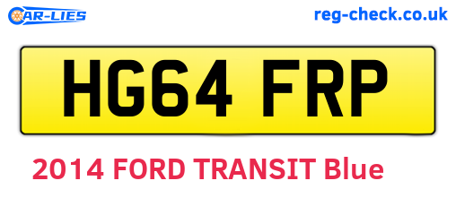 HG64FRP are the vehicle registration plates.