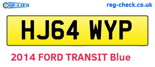 HJ64WYP are the vehicle registration plates.