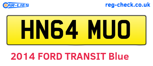 HN64MUO are the vehicle registration plates.