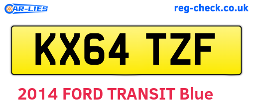 KX64TZF are the vehicle registration plates.