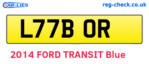 L77BOR are the vehicle registration plates.