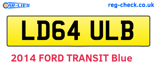 LD64ULB are the vehicle registration plates.