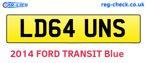 LD64UNS are the vehicle registration plates.