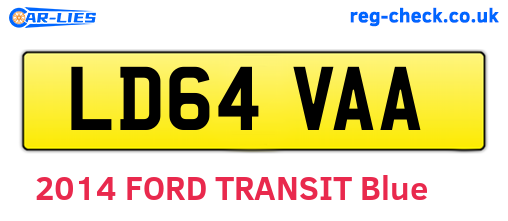LD64VAA are the vehicle registration plates.