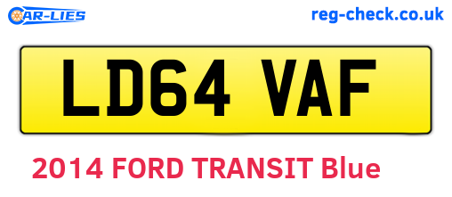 LD64VAF are the vehicle registration plates.