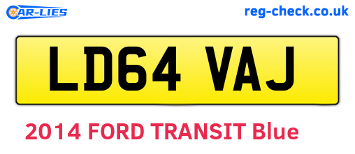 LD64VAJ are the vehicle registration plates.