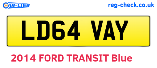 LD64VAY are the vehicle registration plates.