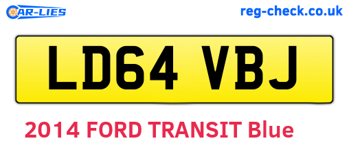 LD64VBJ are the vehicle registration plates.