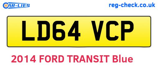 LD64VCP are the vehicle registration plates.