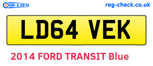 LD64VEK are the vehicle registration plates.