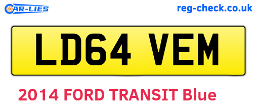 LD64VEM are the vehicle registration plates.