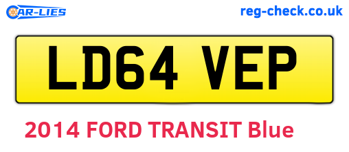 LD64VEP are the vehicle registration plates.