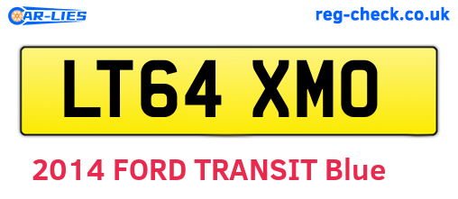 LT64XMO are the vehicle registration plates.