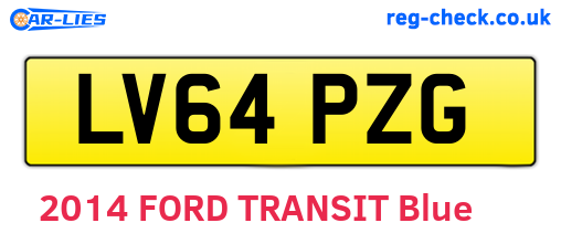 LV64PZG are the vehicle registration plates.