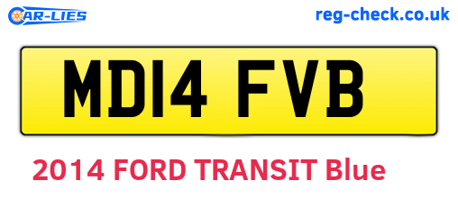 MD14FVB are the vehicle registration plates.