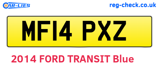 MF14PXZ are the vehicle registration plates.