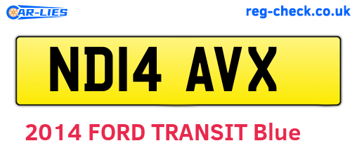 ND14AVX are the vehicle registration plates.