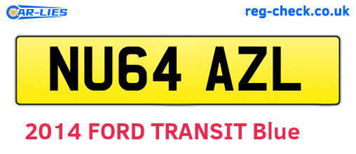 NU64AZL are the vehicle registration plates.