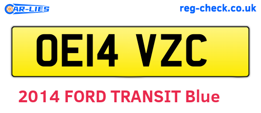 OE14VZC are the vehicle registration plates.