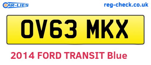 OV63MKX are the vehicle registration plates.