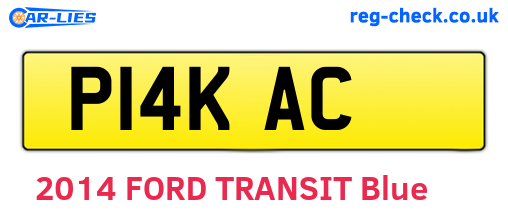 P14KAC are the vehicle registration plates.