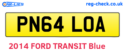 PN64LOA are the vehicle registration plates.